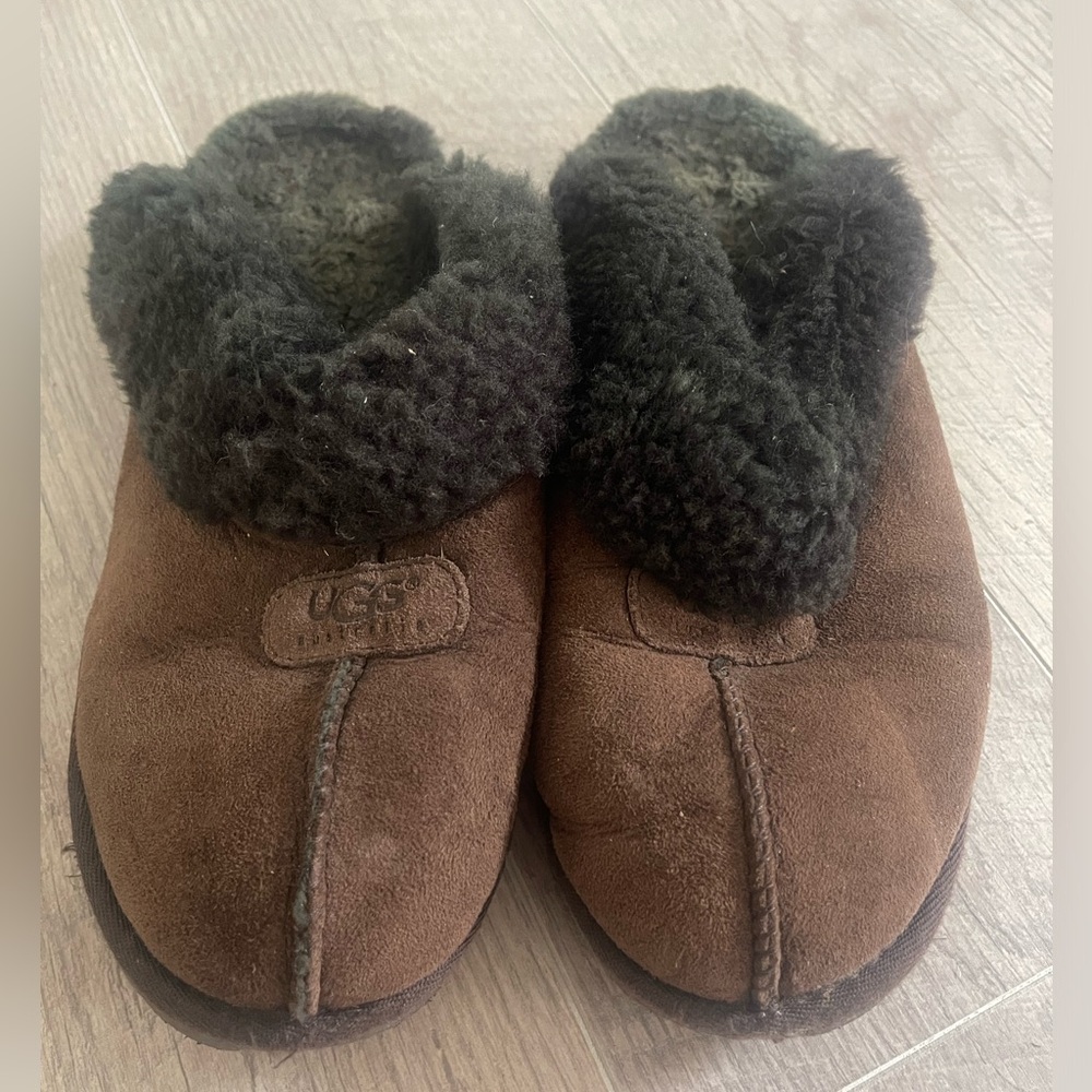 Chocolate brown UGG slippers